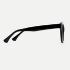 Faye black acetate eyeglasses, side detail