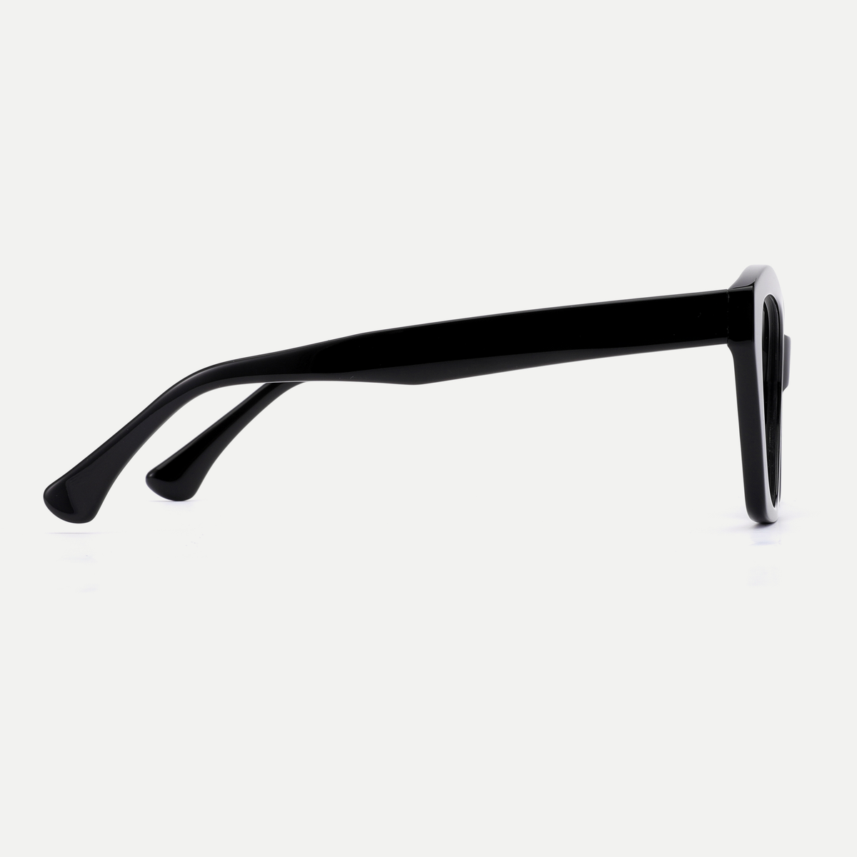 Faye black acetate eyeglasses, side detail