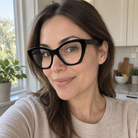Faye black acetate eyeglasses, lifestyle wearing photo