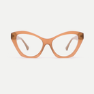 Faye peach acetate eyeglasses, front view
