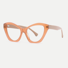 Faye peach acetate eyeglasses, angled view