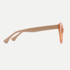 Faye peach acetate eyeglasses, side detail
