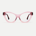 Faye crystal pink acetate eyeglasses, front view