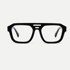 Petra black acetate eyeglasses, front view