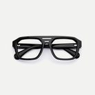 Petra black acetate eyeglasses, inner temple detail