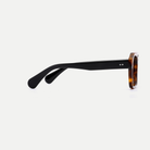 Petra tortoise acetate eyeglasses, side detail