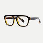 Petra black / amber acetate eyeglasses, angled view