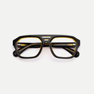 Petra black / amber acetate eyeglasses, inner temple detail