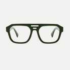 Petra forest green acetate eyeglasses, front view