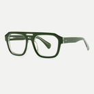 Petra forest green acetate eyeglasses, angled view