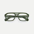 Petra forest green acetate eyeglasses, inner temple detail
