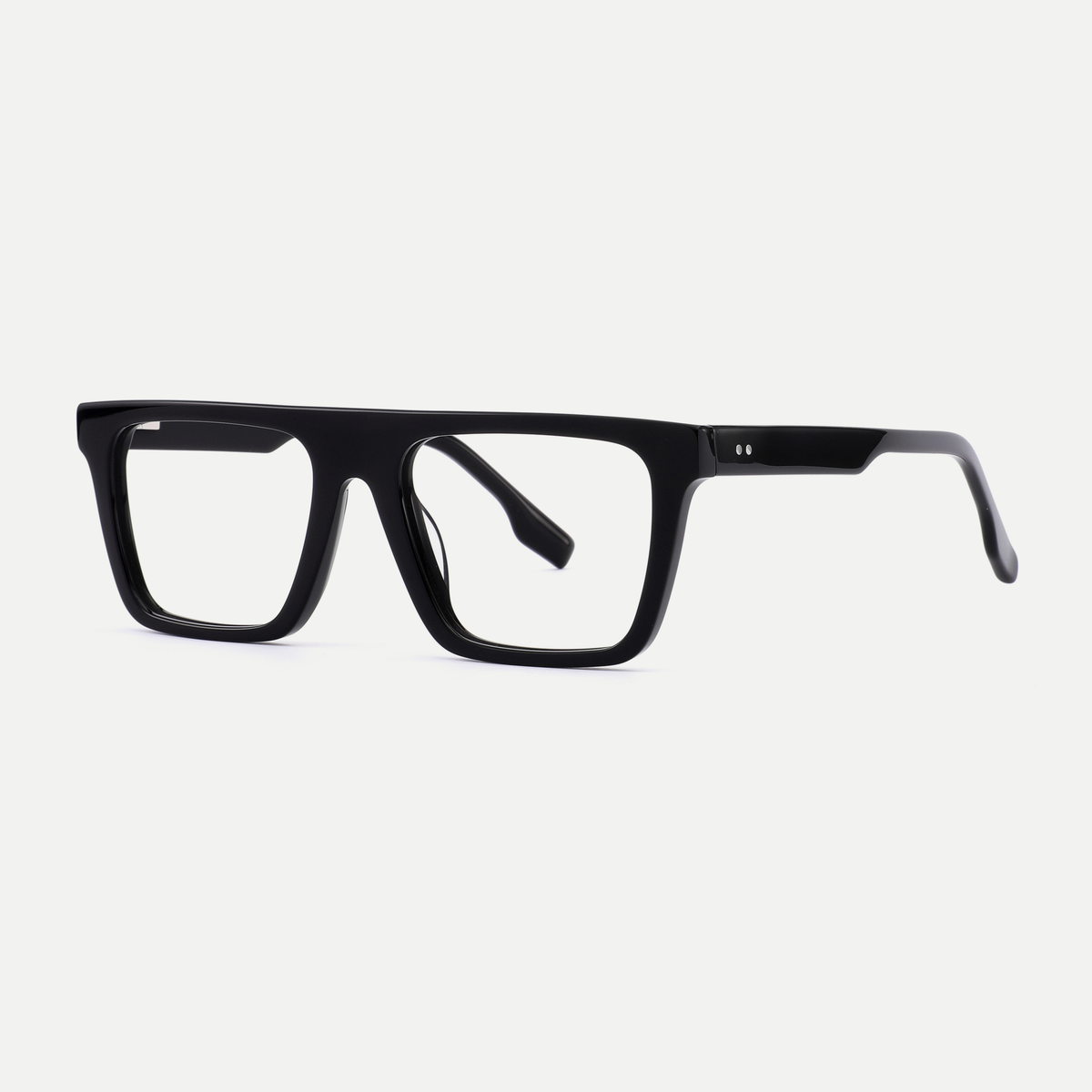 Adele black acetate eyeglasses, angled view
