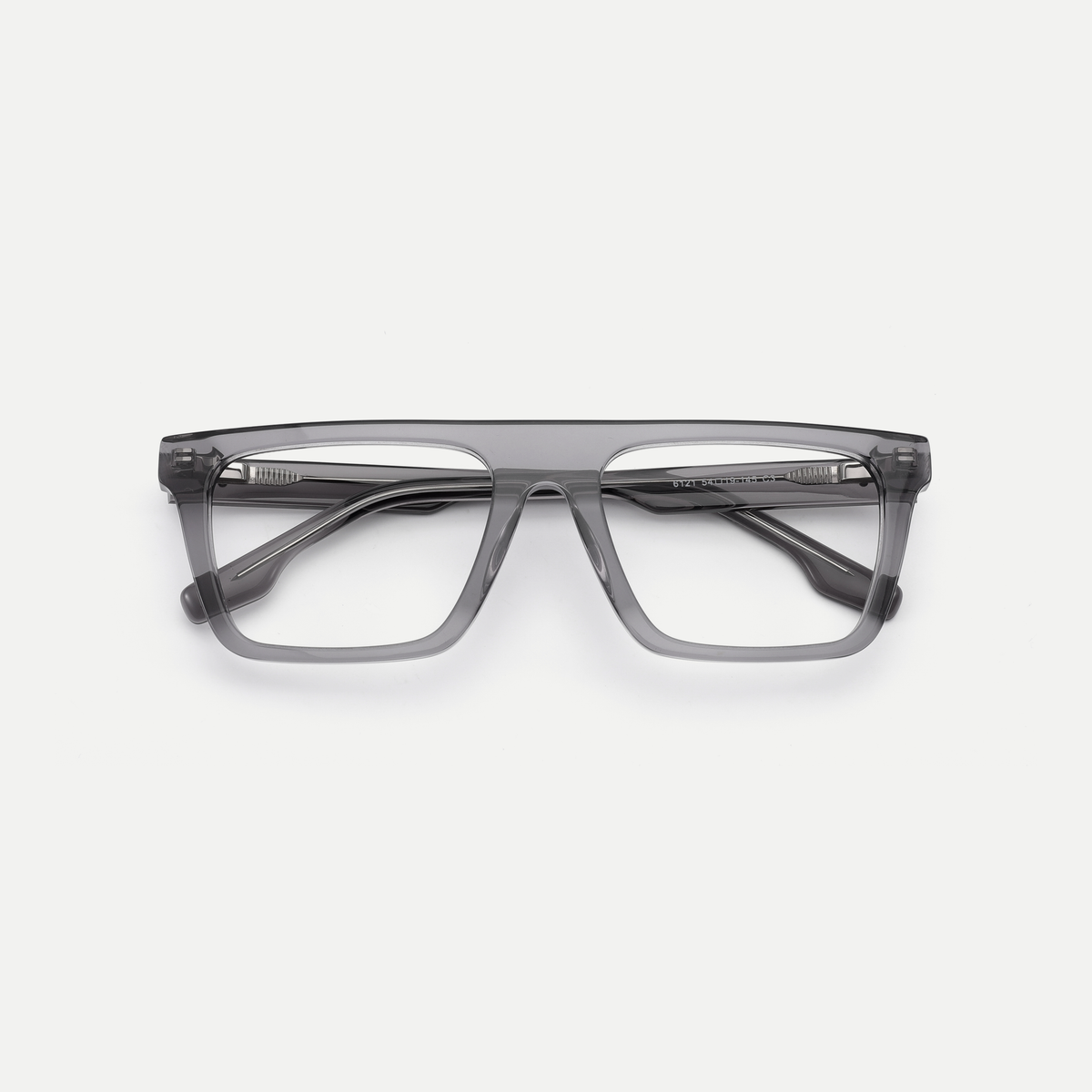 Adele smoke gray acetate eyeglasses, inner temple detail