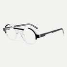 Florence black / crystal clear acetate eyeglasses, angled view