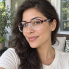 Florence burgundy / crystal clear acetate eyeglasses, lifestyle wearing photo