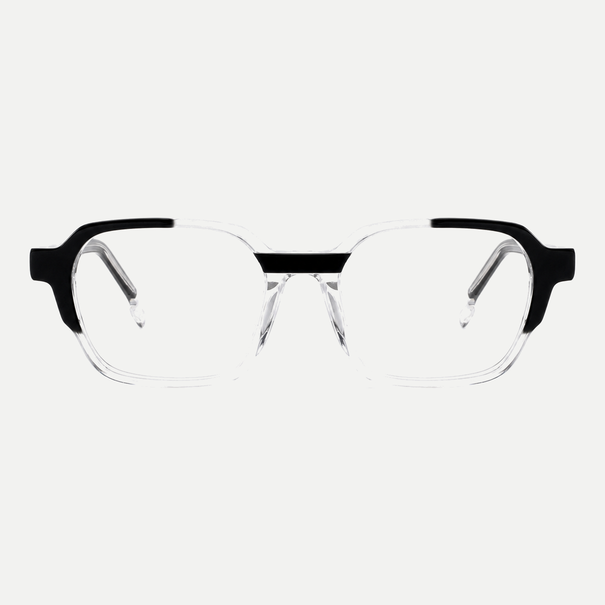 Margot black / crystal clear acetate eyeglasses, front view