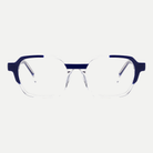 Margot navy / crystal clear acetate eyeglasses, front view
