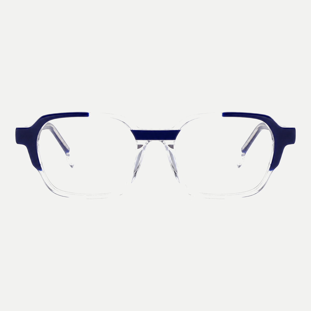 Margot navy / crystal clear acetate eyeglasses, front view