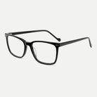 Beatrice black acetate eyeglasses, angled view