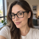 Beatrice black acetate eyeglasses, lifestyle wearing photo