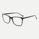 Beatrice smoke gray acetate eyeglasses, angled view