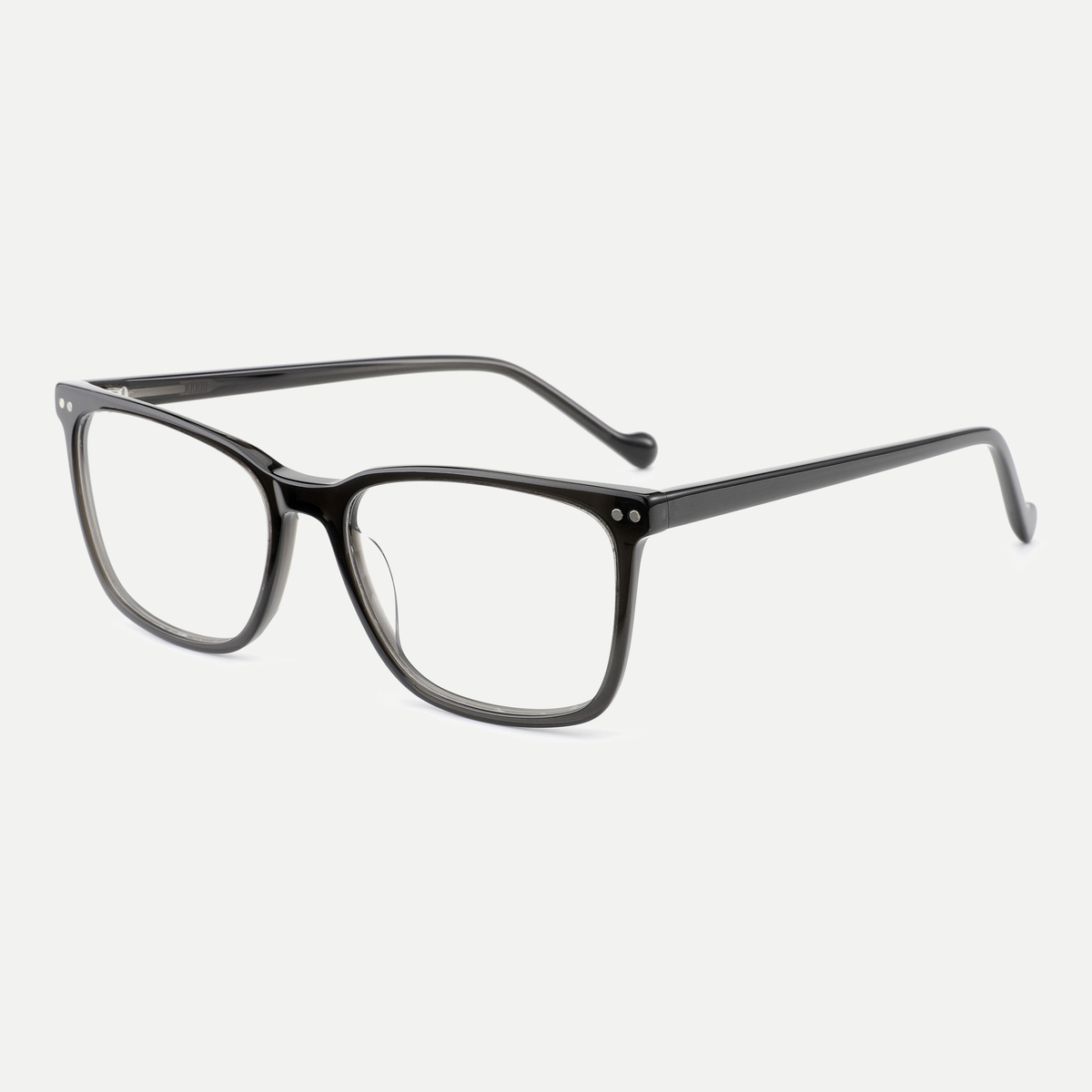 Beatrice smoke gray acetate eyeglasses, angled view