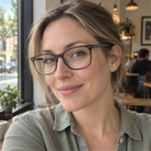Beatrice smoke gray acetate eyeglasses, lifestyle wearing photo