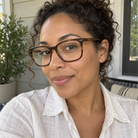 Beatrice dark tortoise acetate eyeglasses, lifestyle wearing photo