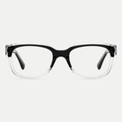 Celeste black / crystal clear acetate eyeglasses, front view