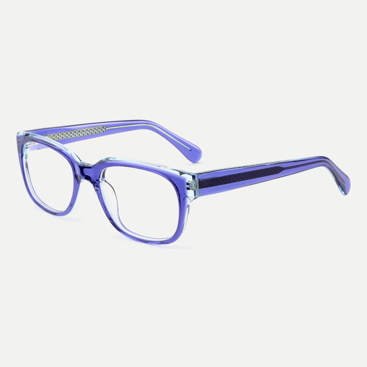 Celeste crystal violet acetate eyeglasses, angled view