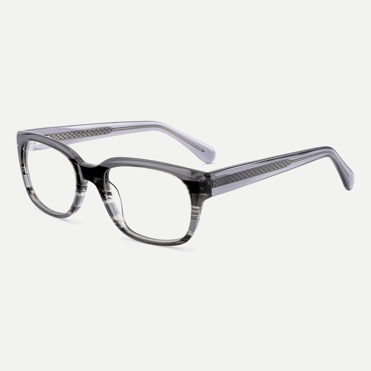 Celeste smoke gray acetate eyeglasses, angled view