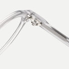 Laurel crystal clear eyeglasses, inner hinge detail
