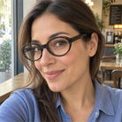 Colette tortoise acetate eyeglasses, lifestyle wearing photo