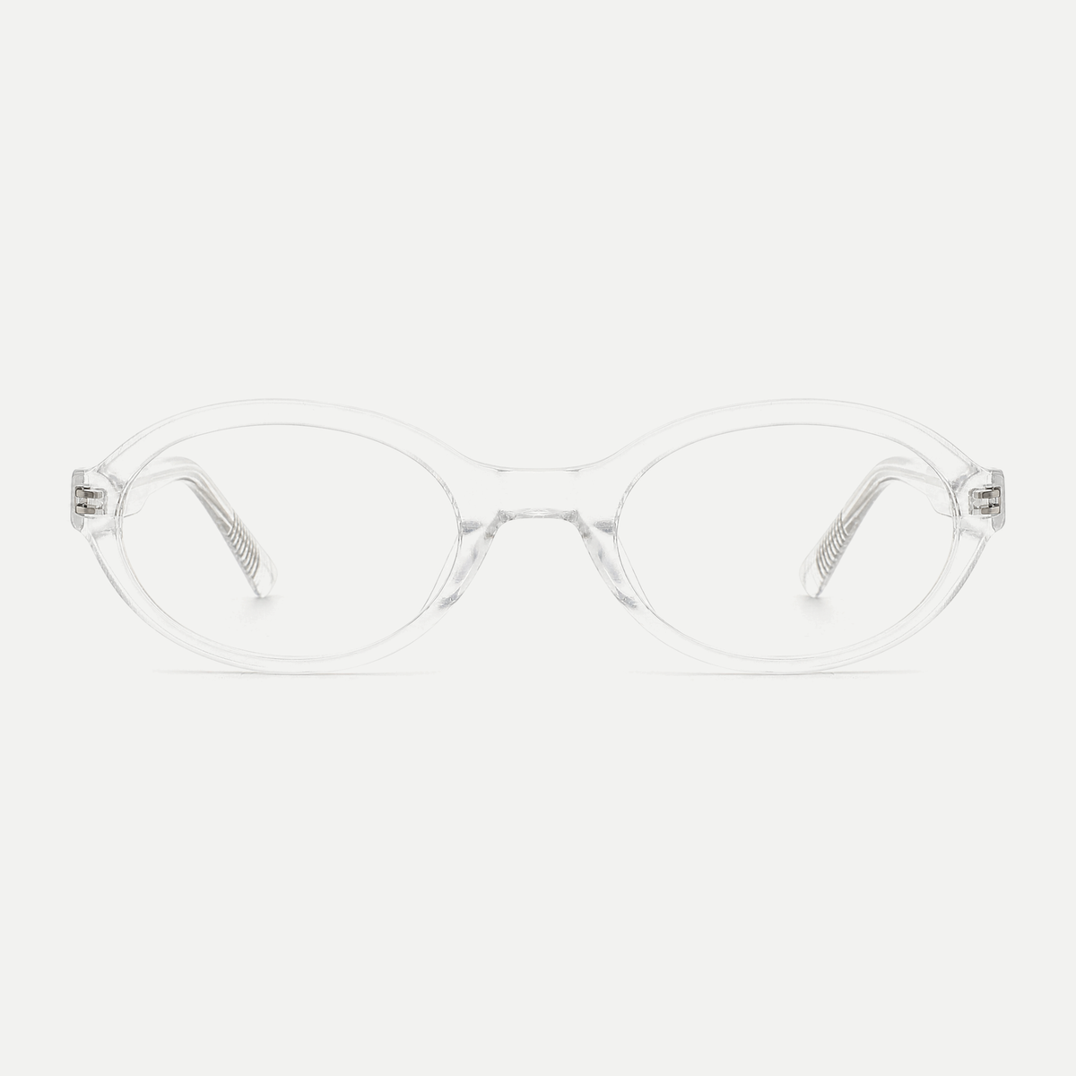Colette crystal clear acetate eyeglasses, front view