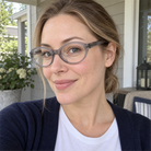 Colette smoke gray acetate eyeglasses, lifestyle wearing photo