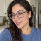Matilda crystal taupe acetate eyeglasses, lifestyle wearing photo