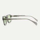 Wren crystal gray / light green sunglasses, 90-degree side view