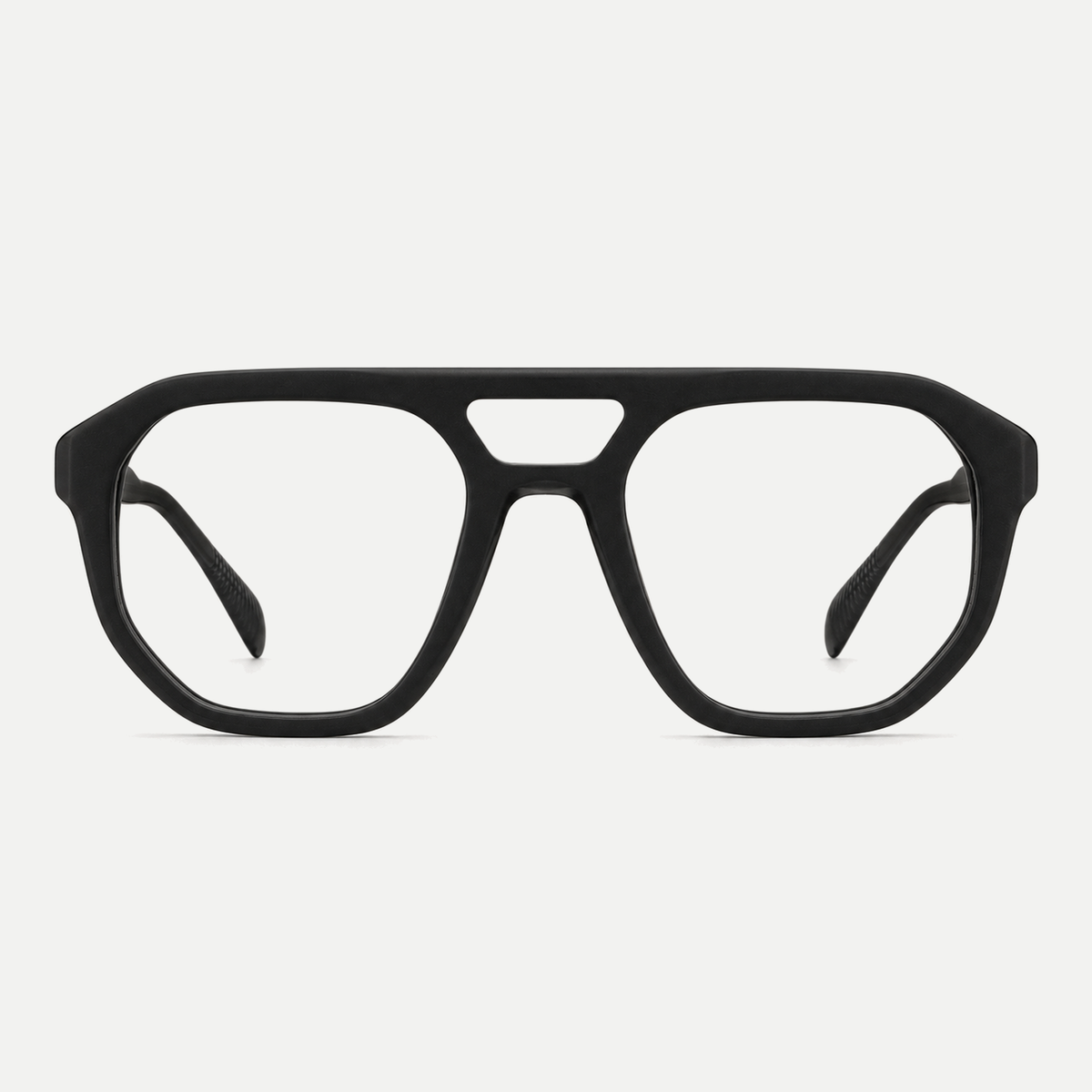 Simone black acetate eyeglasses, front view