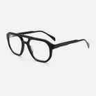 Simone black acetate eyeglasses, angled view