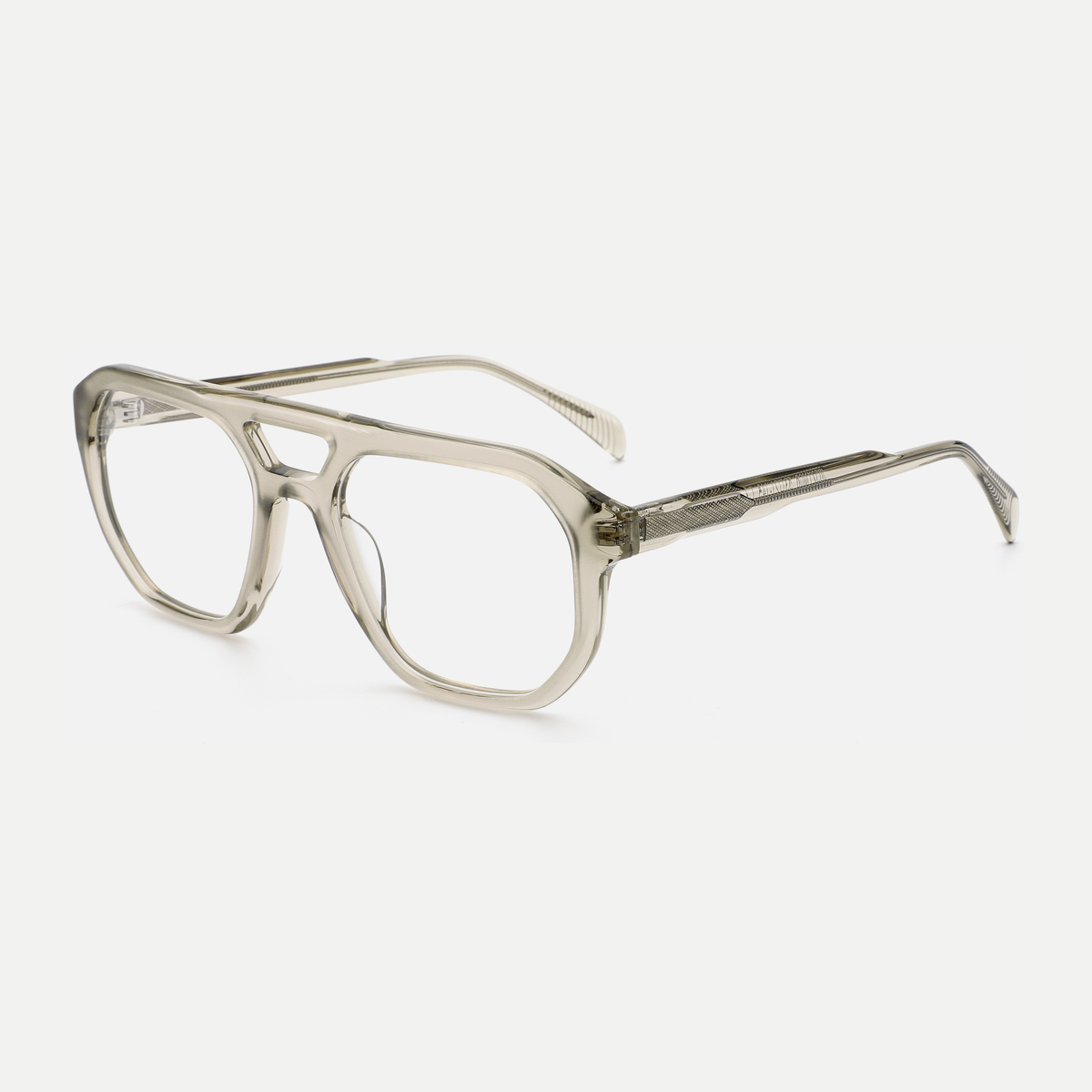 Simone champagne acetate eyeglasses, angled view