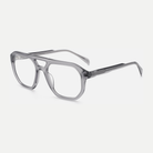Simone smoke gray acetate eyeglasses, angled view