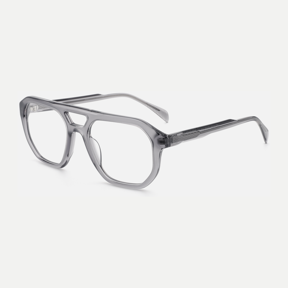 Simone smoke gray acetate eyeglasses, angled view