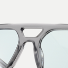 Morgan crystal gray / ice blue sunglasses, frame detail