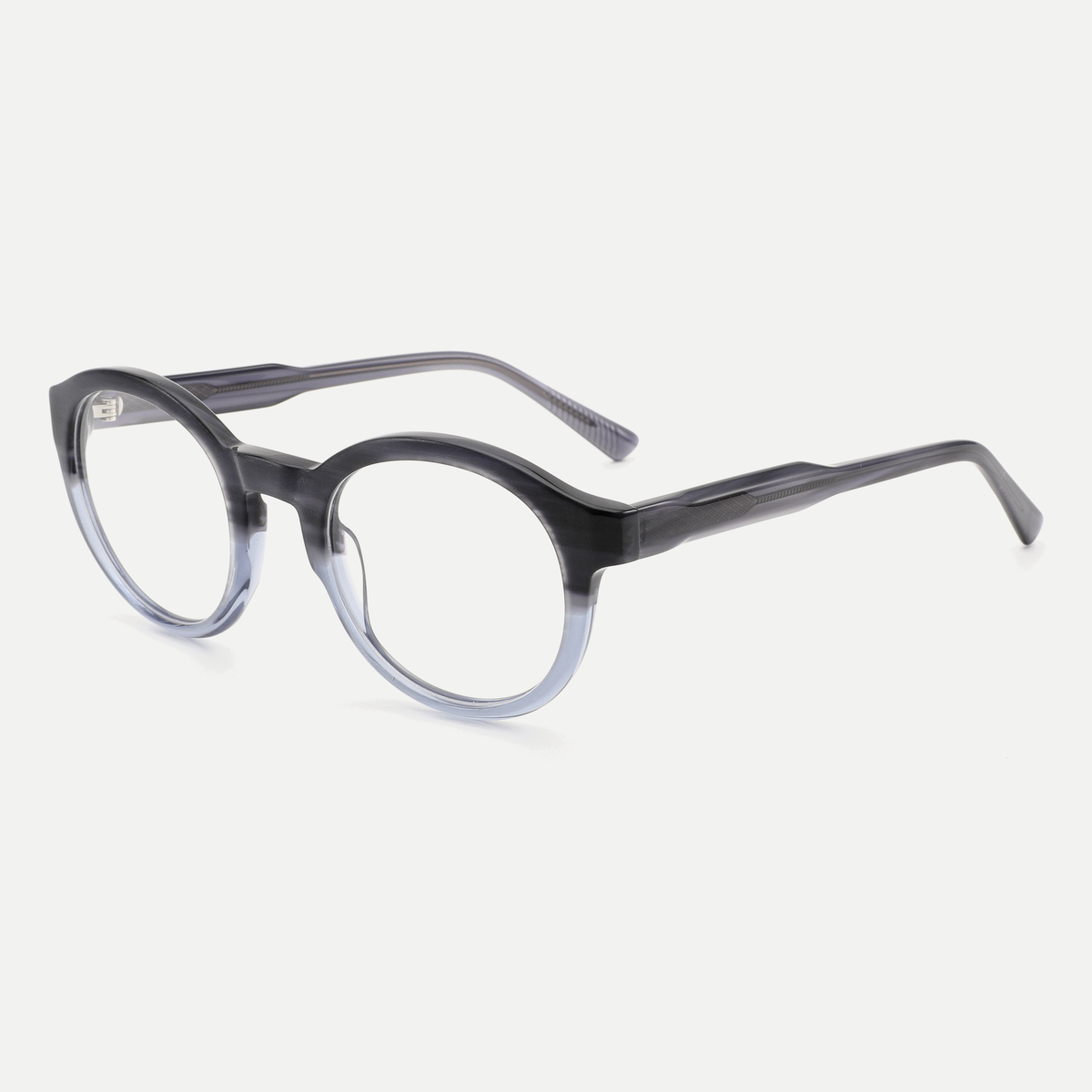 Rosalie crystal blue gray acetate eyeglasses, angled view