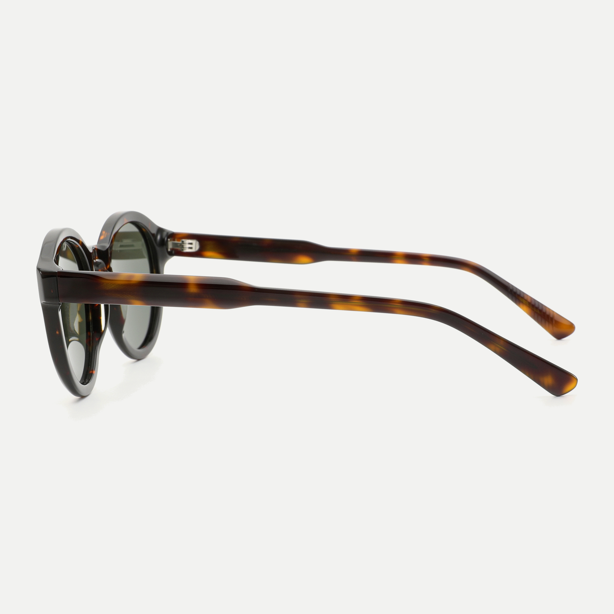 Dahlia dark tortoise / green sunglasses, 90-degree side view