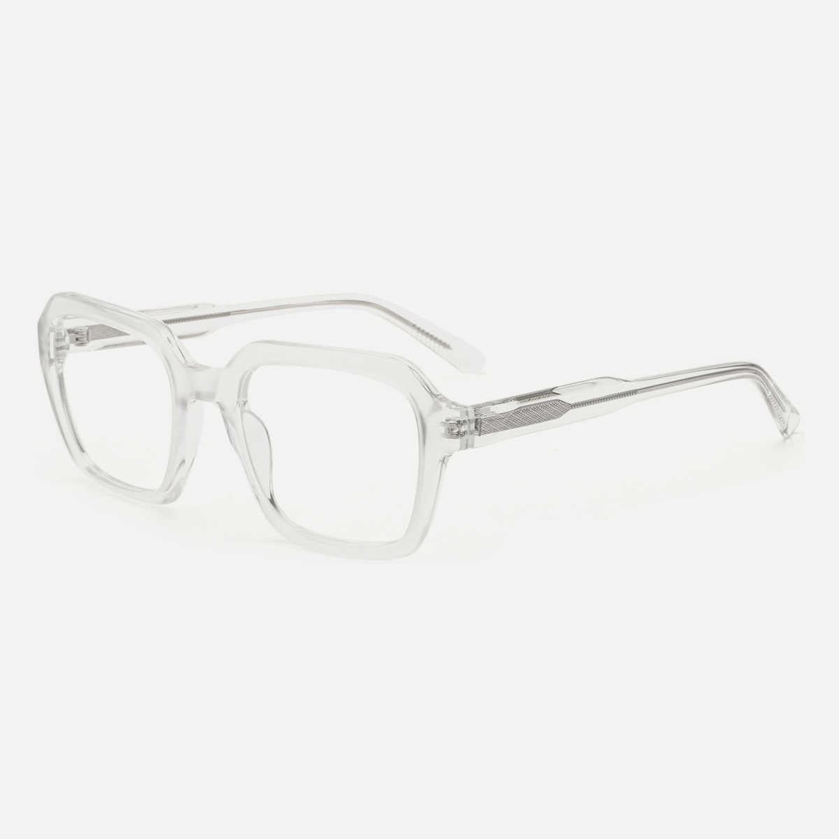 Estelle crystal clear acetate eyeglasses, angled view