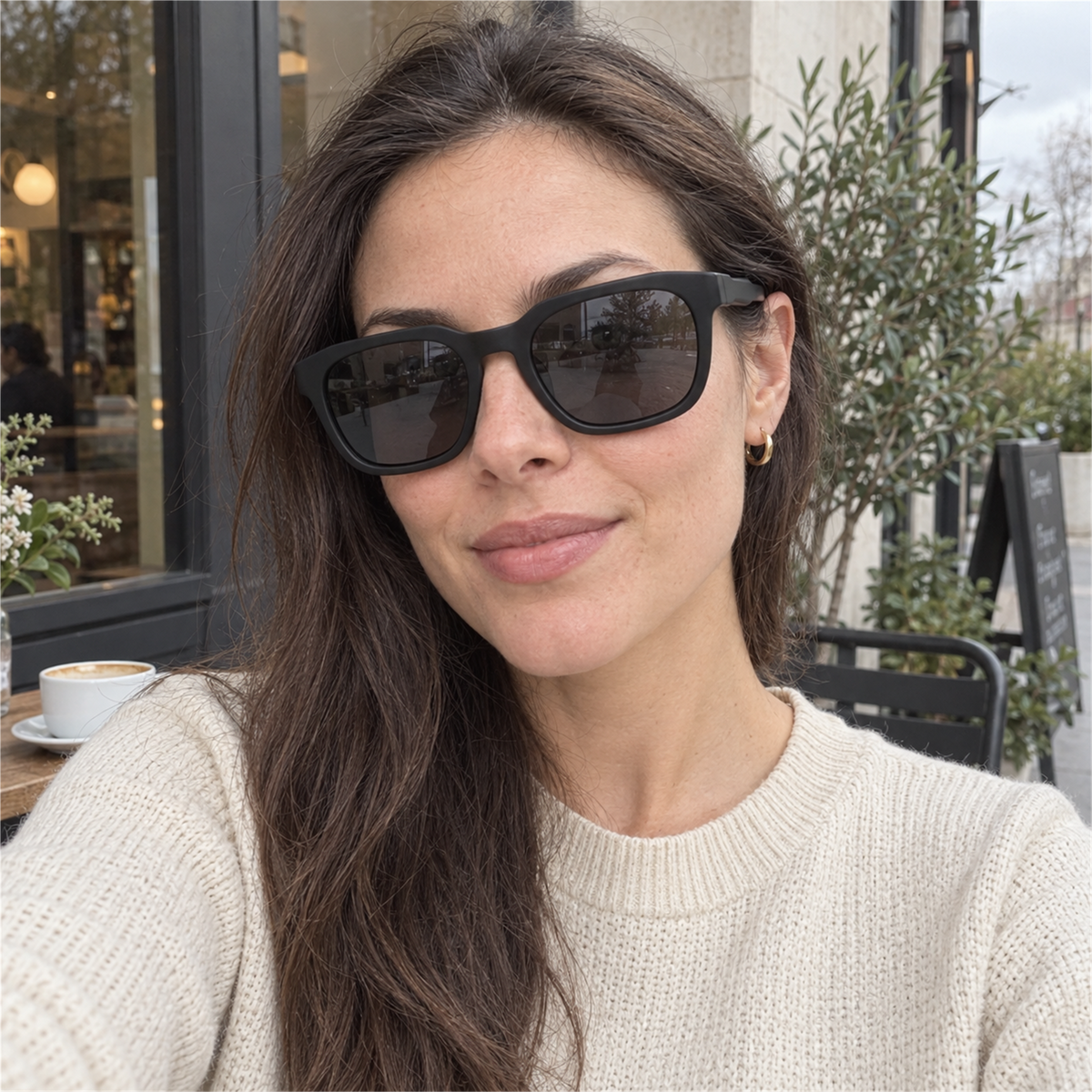 Aspen black / smoke sunglasses, lifestyle view