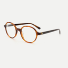 Marlow amber brown acetate glasses, angled view