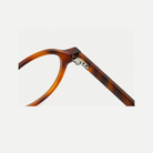 Marlow amber brown acetate glasses, hinge detail