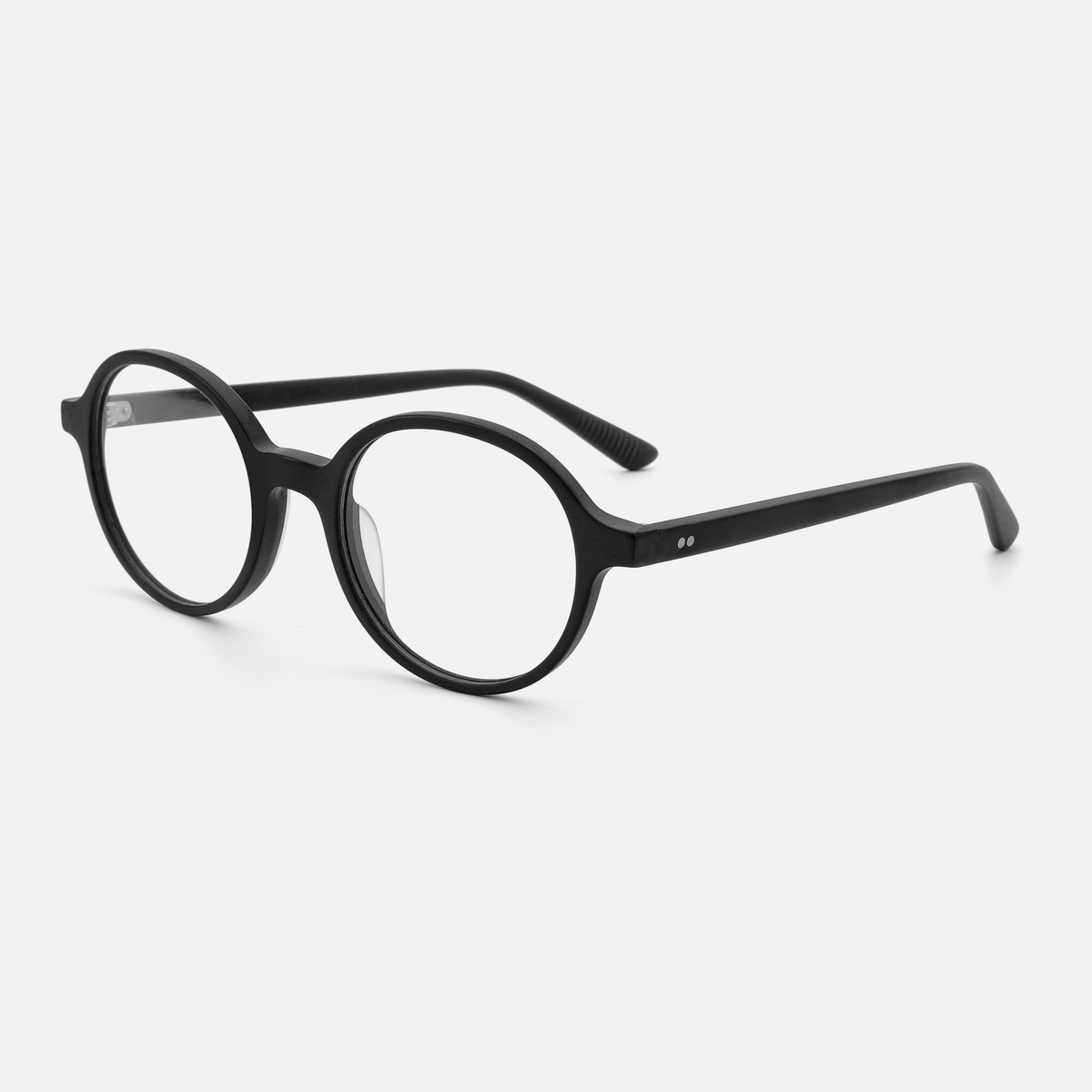 Marlow matte black acetate glasses, angled view
